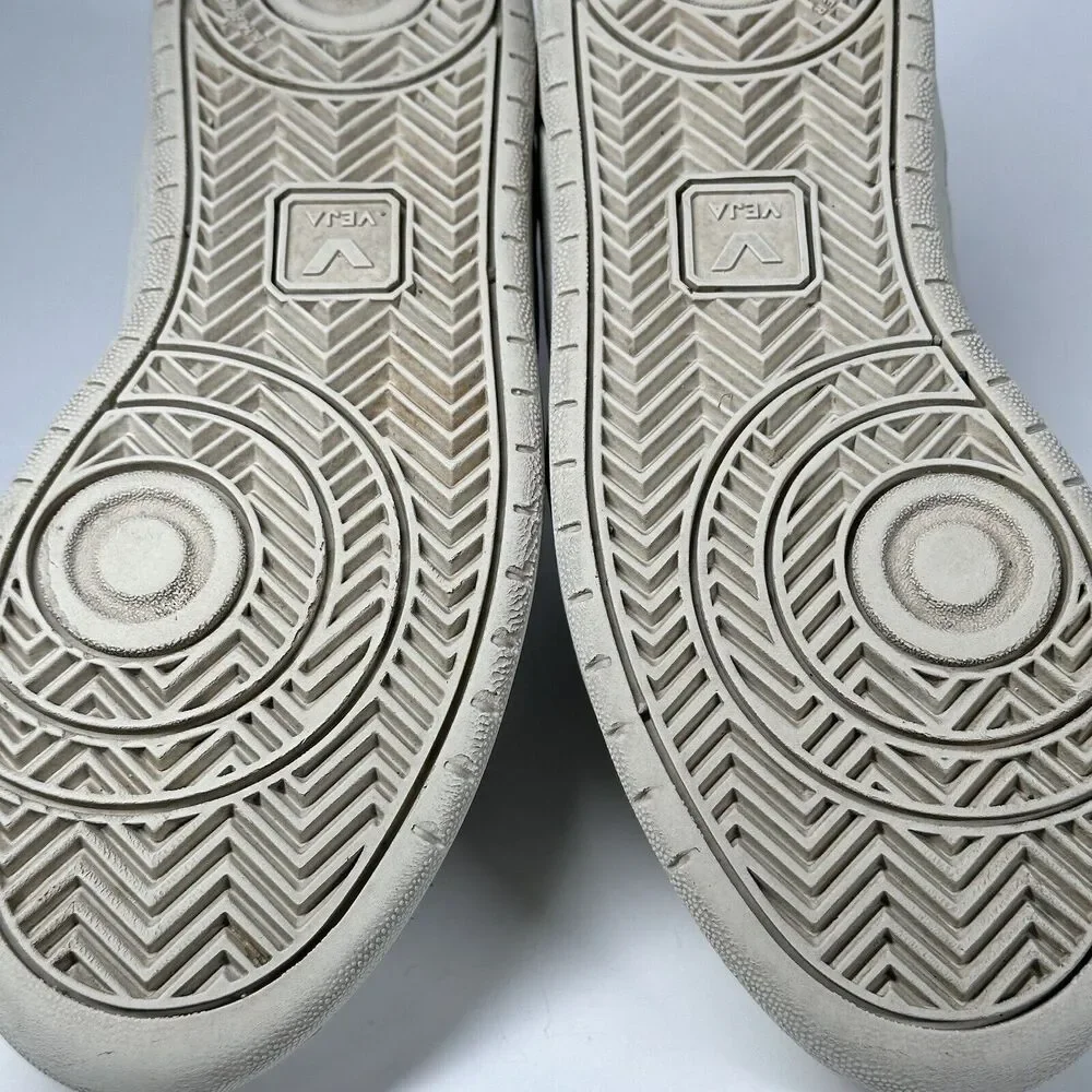 Veja Shoes Women Size 7 V-10 CWL California White Blue Logo Leather Sneakers - Picture 14 of 16